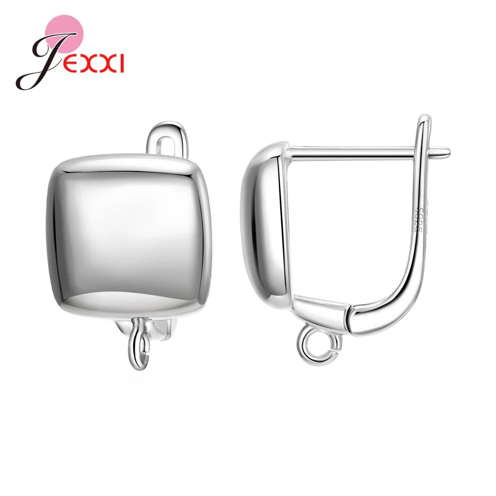 Drop Shipping Genuine 925 Sterling Silver Earrings Findings For DIY Jewelry Accessory High Quality Women Girls Jewelry Component
