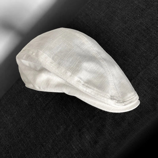 Spring Summer Linen Newsboy Cap New White Breathable Beret Men's Women's Literary Retro Hat England Hats Male Hats 55