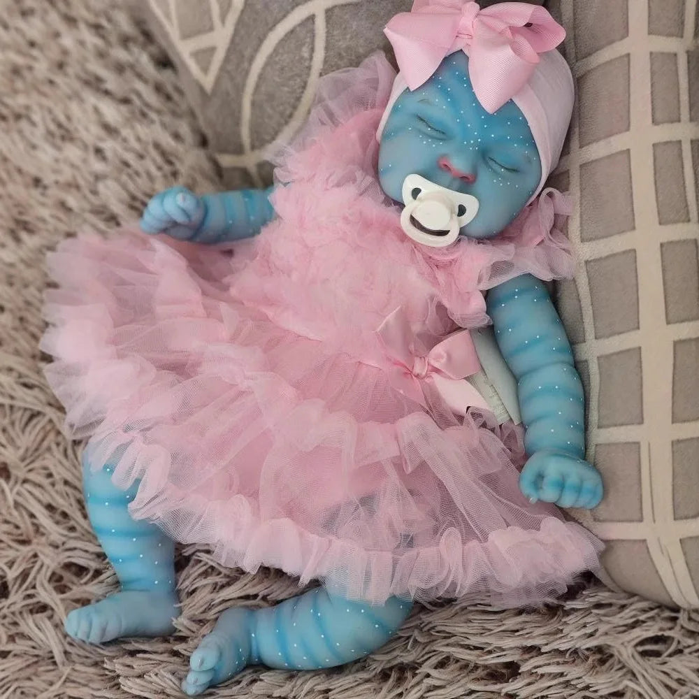 Original NPK 19inch Peaches Avatar Full Body Vinyl Reborn Baby Doll Handmade Realistic 3D Skin Waterproof Bath Collectible Toy