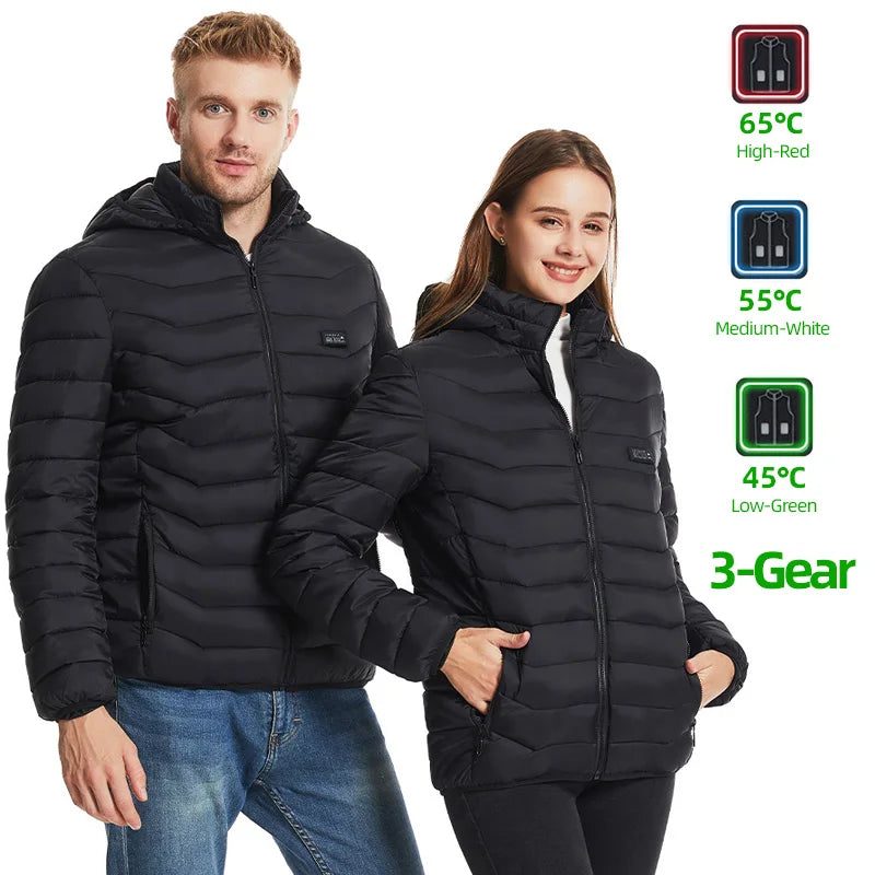 Men's Heated Vest with Retractable Heated Hood and Battery Pack for Hunting/Hiking
