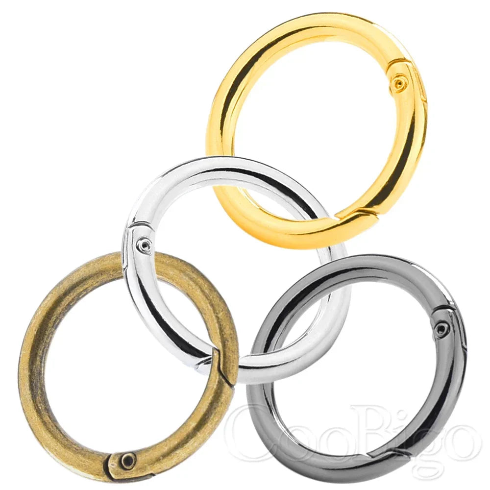 1pcs Metal O Ring Spring Clasp Round Carabiner Keychain Bag Clip Snap Hook Pets Chain Buckles Connector Jewelry DIY Craft Making