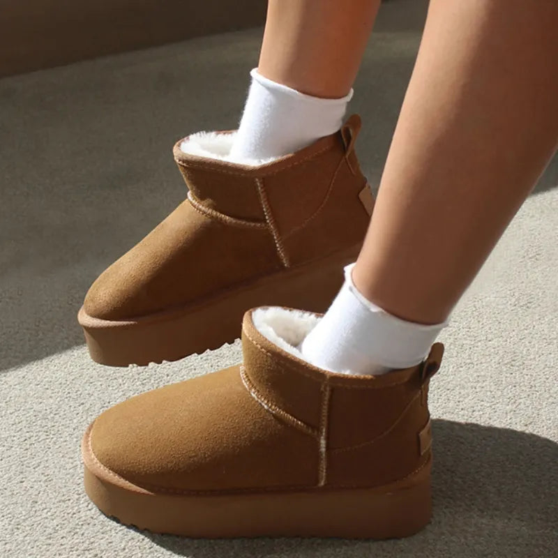 Women Snow Boots Plush Warm Casual Shoes Thick Goth Fashion