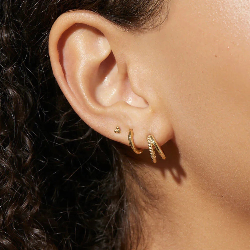 CANNER 925 Sterling Silver 3PCS Zircon Double Layer Hoop Earrings For Women Minimalism Ins Earrings Fine Jewelry Party Gift