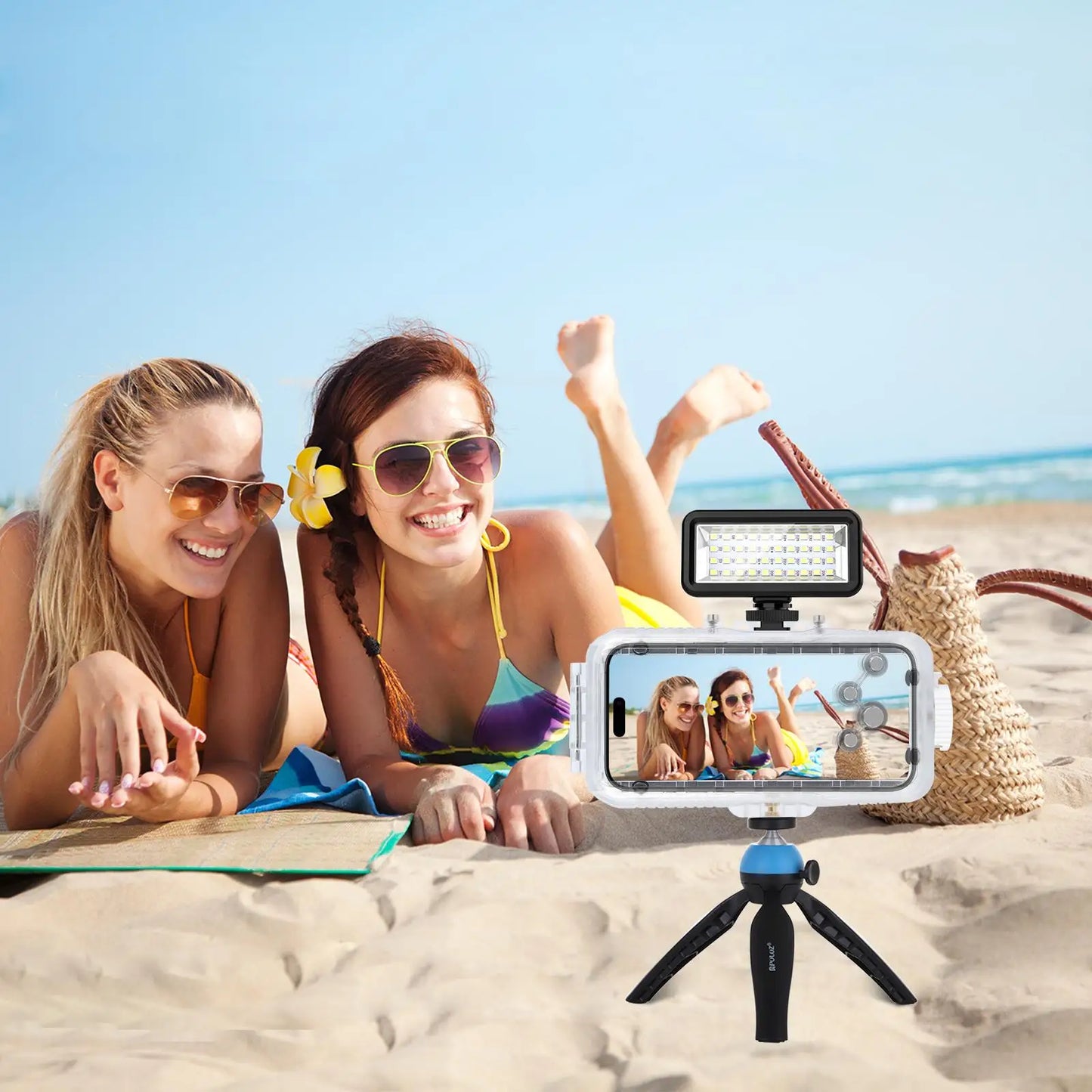 PULUZ 40m/130ft Waterproof Diving Case for iPhone 16 15 14 13 12 11 Pro Max Plus Photo Video Taking Underwater Housing Cover