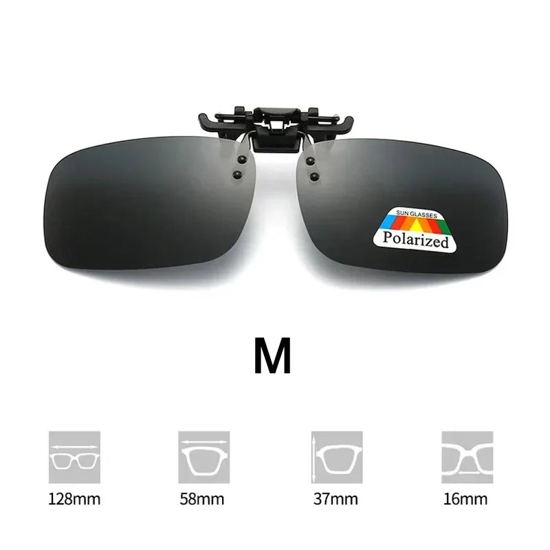 Polarized Clip Sunglasses Myopia Glasses Clip Driver Fishing Night Vision Myopia Clipon Sun Shading Eyeglasses