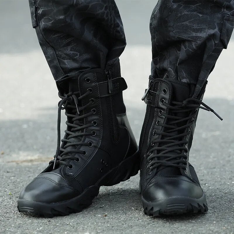 Military Combat Boots Men Black Security Work Safety Shoes Men's Army Hunting Boots