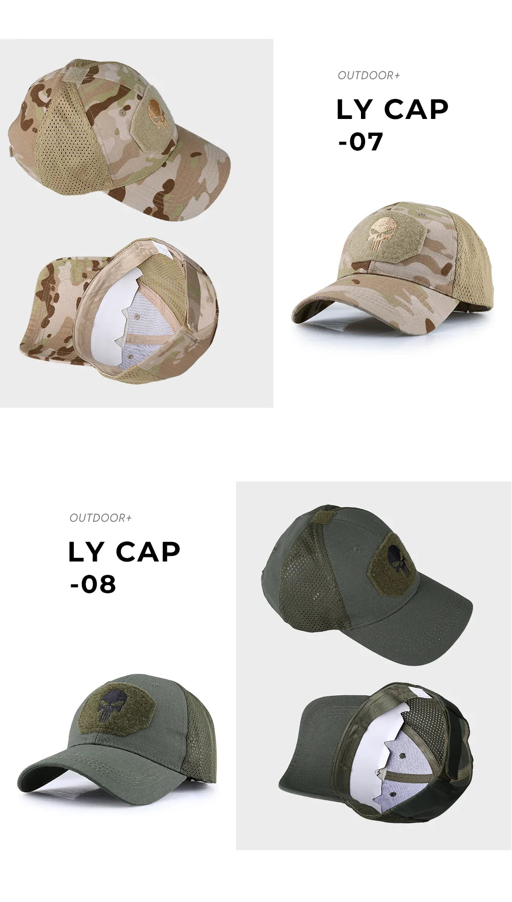 Outdoor Camouflage Adjustable Cap Mesh Tactical Skull Cap Army Airsoft Fishing