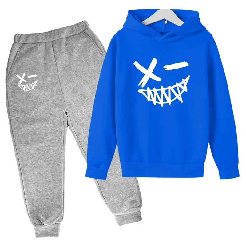Evil Smile Printed 2024 Baby Summer Clothes for Children From 1 to 12 Years Kids Clothes Boys Child Sets Suit for Girls Boy Set