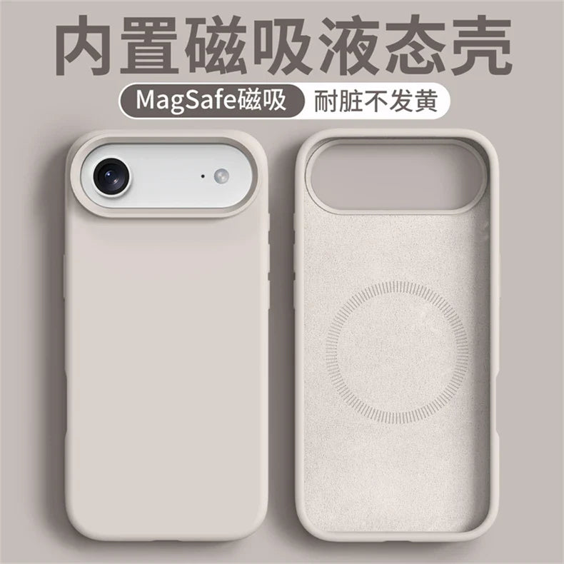 Magnetic Case For iPhone 17 Pro Max 17 Ari MagSafe Liquid Silicone Comfortable Feel Built in Flocking Protect Cover