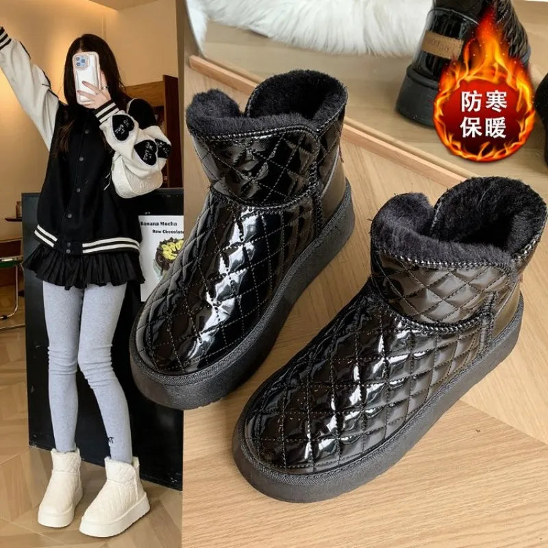 Women Snow Boots Winter Warm Plush Boots Women Waterproof Slip-on Women Shoes