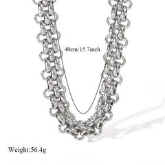 316L Stainless Steel Metal Cuban Chain Necklace For Women Hip Hop Punk Waterproof