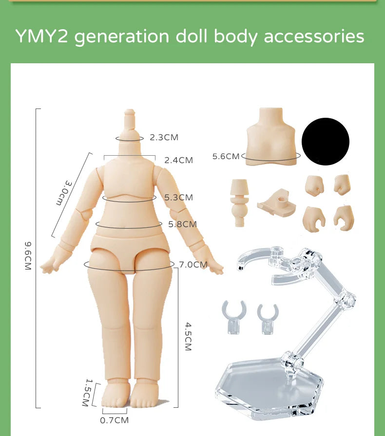 YMY 2nd Generation Doll Body Ob11 Doll Spherical Removeable Joint Body Doll For Penny, GSC, Molly, Obitsu 11, NendoroidS Head