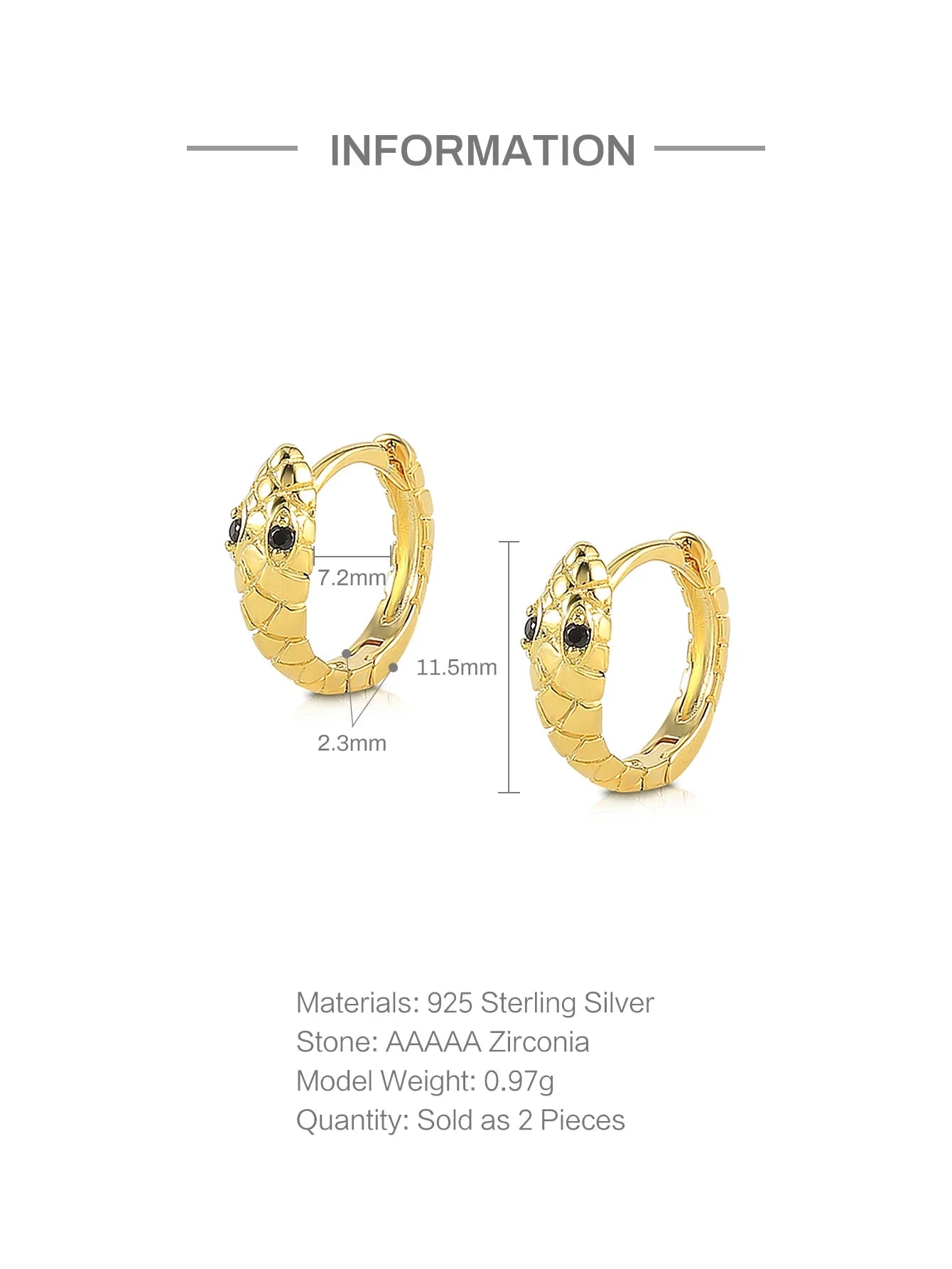 ROXI 925 Sterling Silver Ear Buckle Snake Twisted Round Circle Microinlaid Zirconia Hoop Earrings For Women Pendientes Aro Rojos
