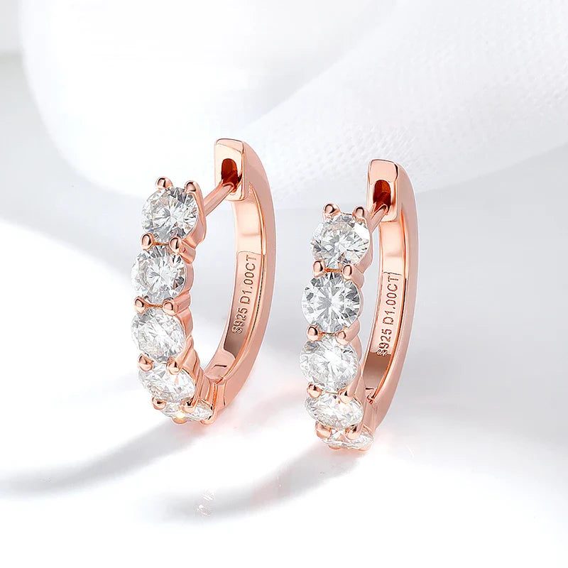 Smyoue Each 0.2CT 3.5mm Certified All Moissanite Hoop Earrings for Women Classic Sparkly Bridal Jewelry Pure 925 Plated 18K