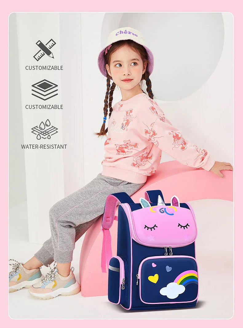 New elementary school students schoolbag shoulders backpack 6-12 years old one, two, three, four, five, six grades waterproof le