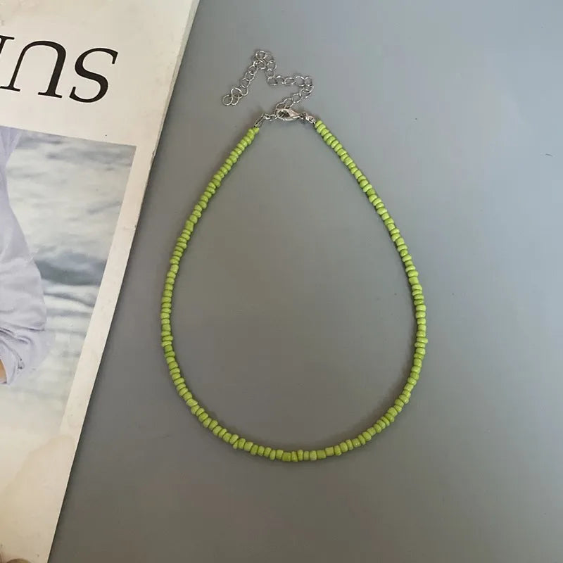 New Seed Beads Bohemia  Choker Chain Fashion  Charm Collar Colorful Handmade Colar Collar Necklace Jewelry Femme