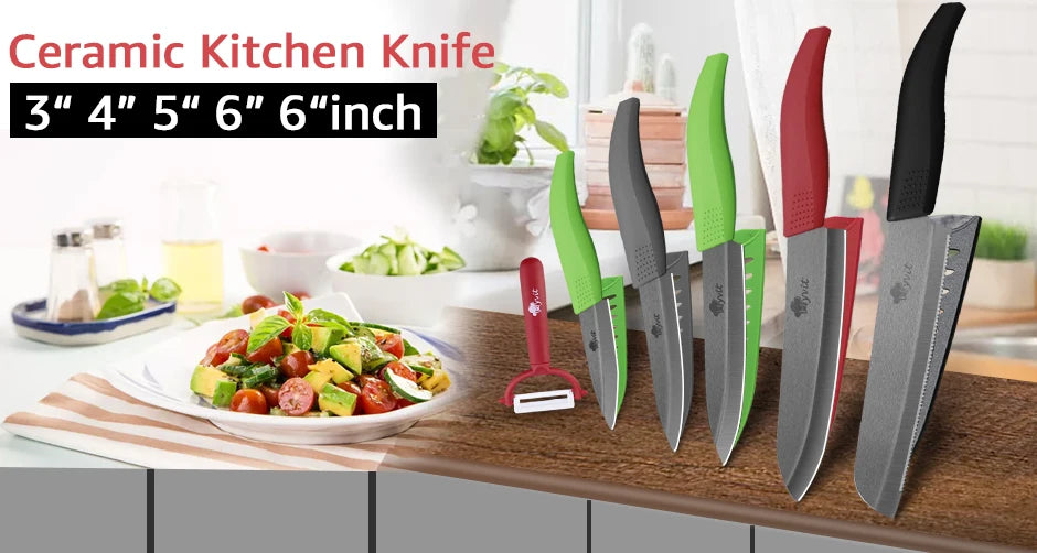 Ceramic Knife 3 4 5 6 inch Serrated Bread Knife Kitchen Black Zirconia Blade Knife