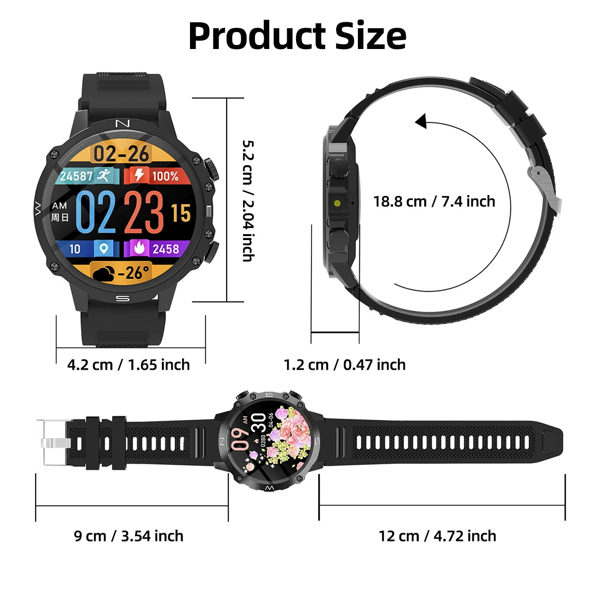 2026 NEW Smartwatch for Android/IOS Bluetooth Call Answer Music Player Multi-sports Modes Custom Dial Sport Watch Men Women