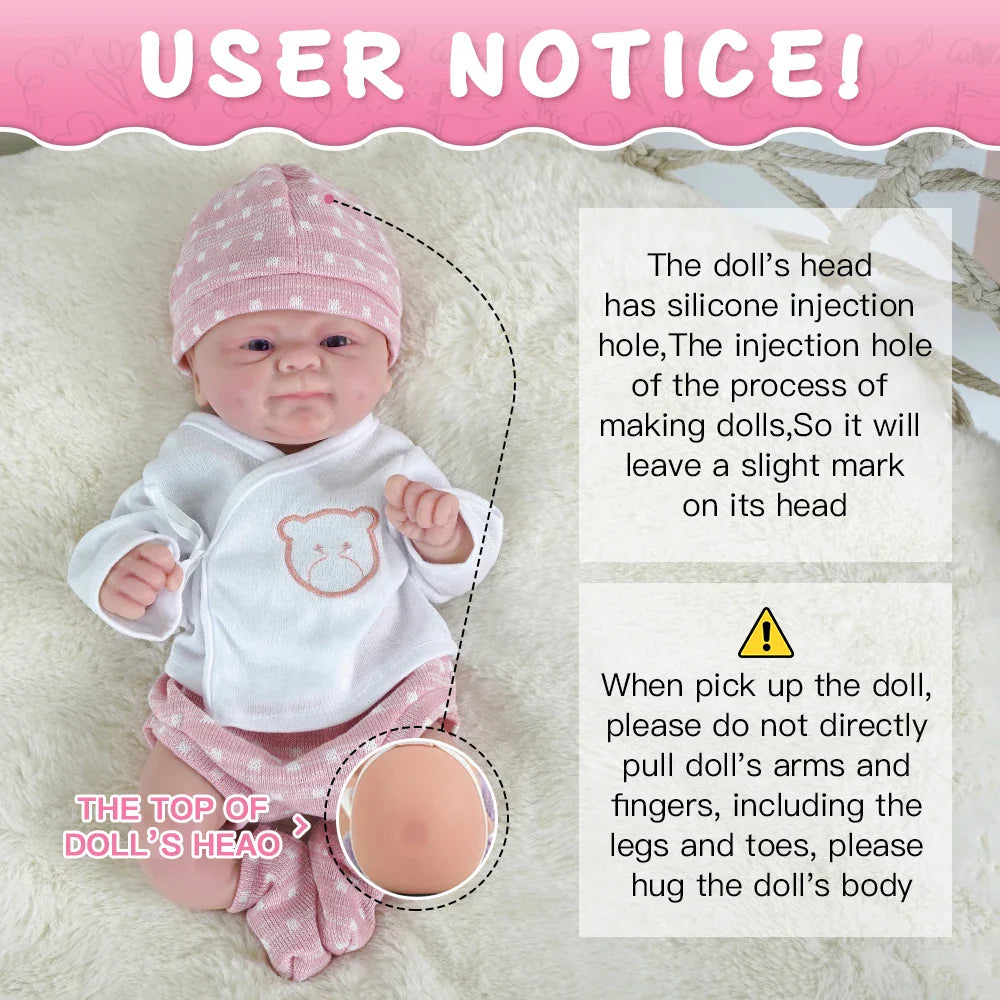 14inch Full Body Silicone Bebe Reborn Boy“Isaac” Doll Girl"Coco" Soft Dolls Lifelike Baby DIY Blank Toys