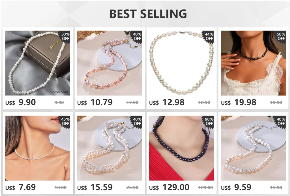 Real Natural Baroque Freshwater Pearl Choker Necklace for Women Girl Gift Popular AA 5-6mm 8-9mm Pearl Jewelry Necklace