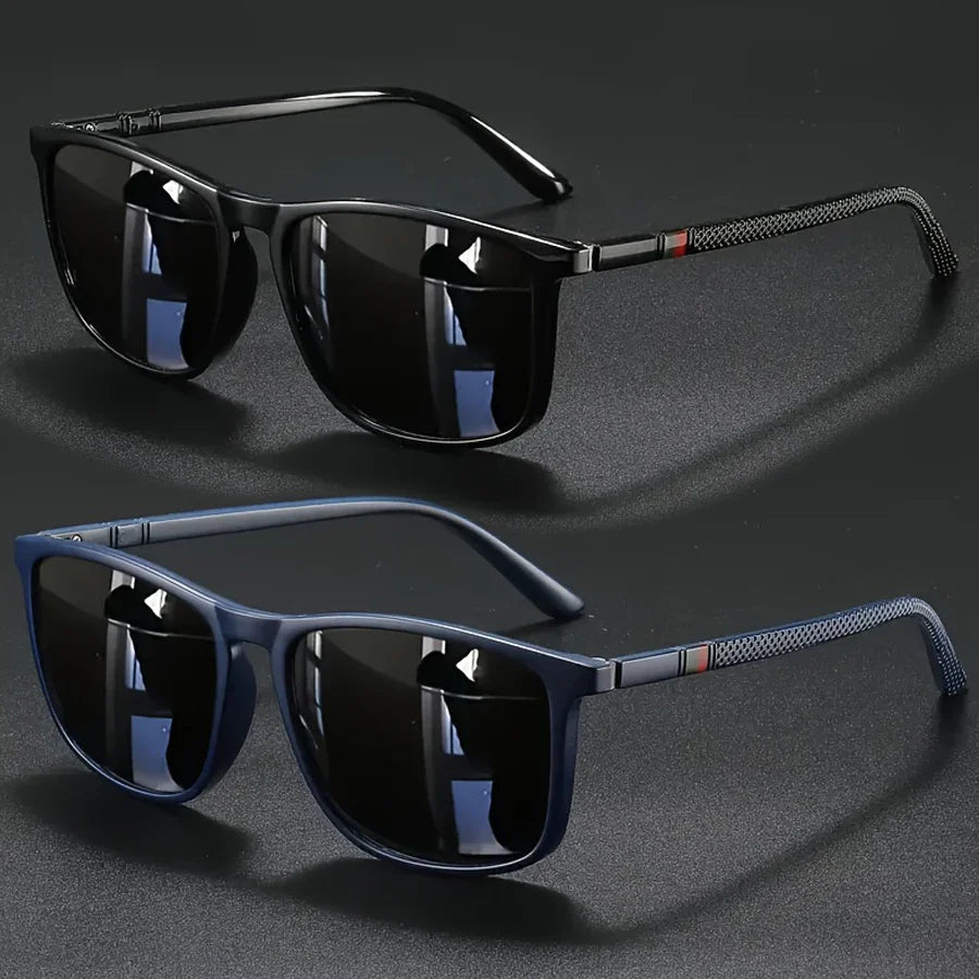 2pcs Luxury Square Vintage Polarized Cycling Sunglasses Men Women Fashion Travel Driving Fishing Sun Glasses Male Eyewear UV400