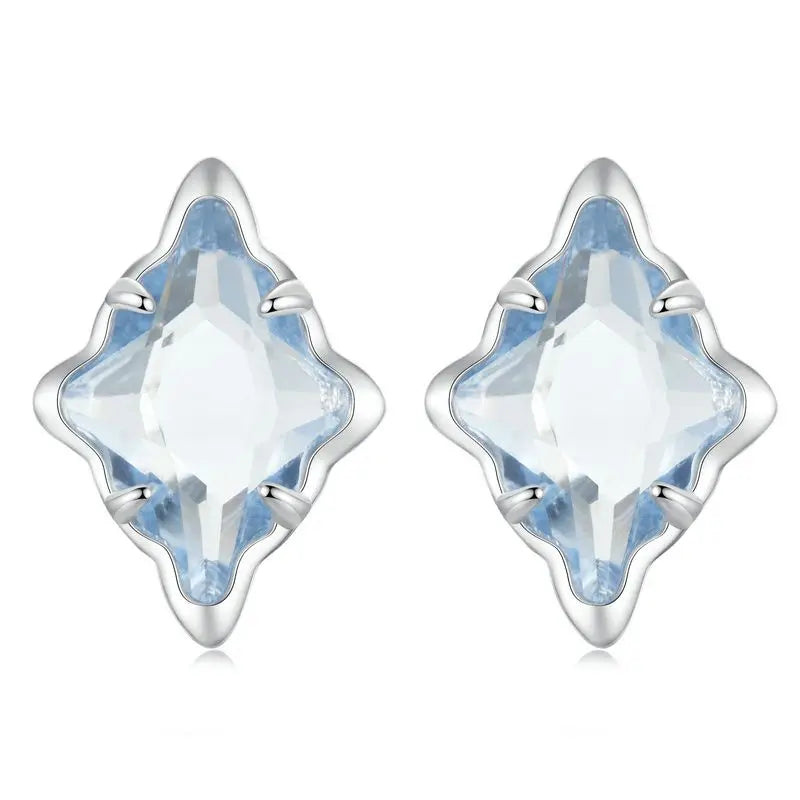 WOSTU 925 Sterling Silver Animals Cute Paws Rainbow Stud Earrings For Women Heart Oval Flower Zircon Crab Ear Studs Jewelry Gift