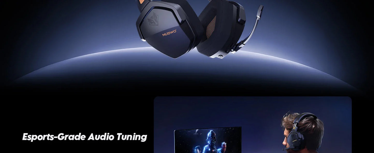 NUBWO G06 Dual Wireless Gaming Headphones 2.4GHz Bluetooth 5.3 Headsets Gamer with Microphone for PS5, PS4, PC, Mobile, Switch
