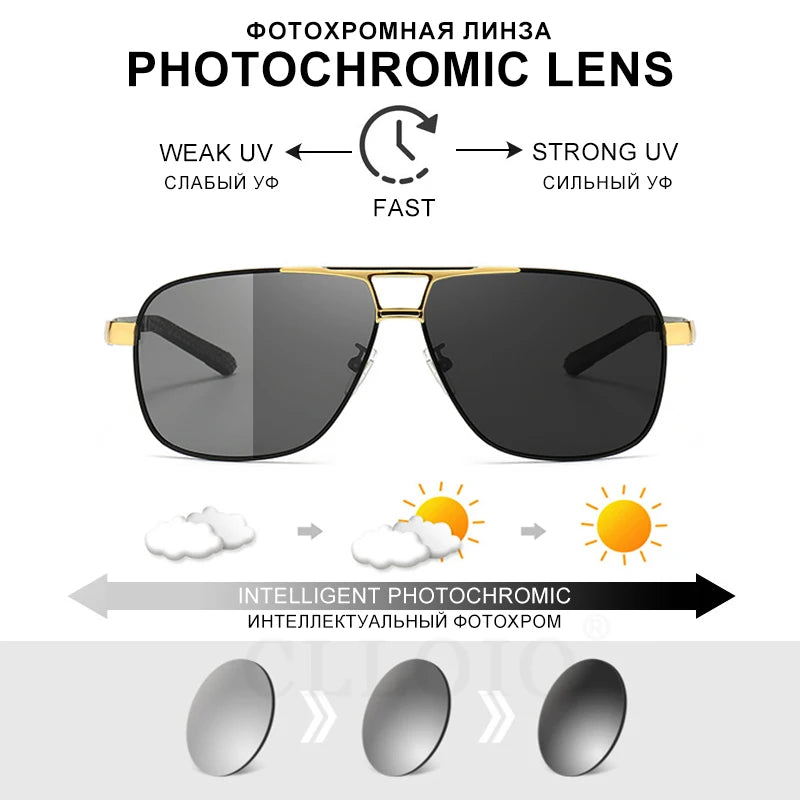 Sunglasses Men Change Color Sun Glasses Chameleon Anti-glare Driving
