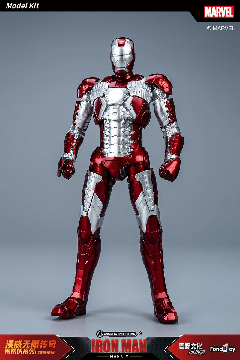 NEW Original Fondjoy Anime Figure Iron Man MK4 Model Kit 1/12 Infinity Saga Ironman Mark 4 Assembly ABS Joint Movable Kid Toys