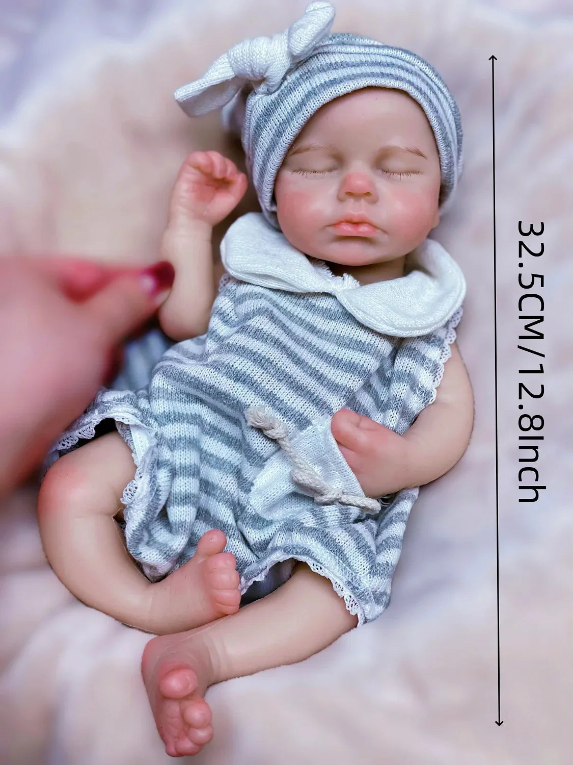33cm Can Open Mouth Full Body Solid Silicone LouLou Reborn Girl and Boy Doll Soft Touch Handmade  Reborn Corpo De Silicone