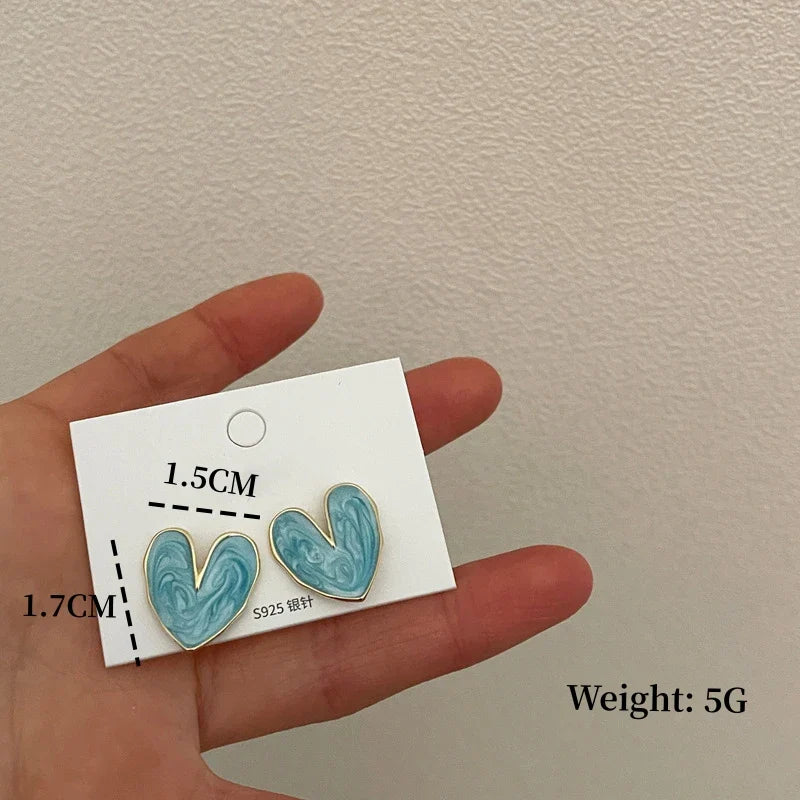 S925 Silver Needle New Love Design Sense Unique Small Group Earrings Simple Black Women's Ear Jewelry Wholesale And Retail