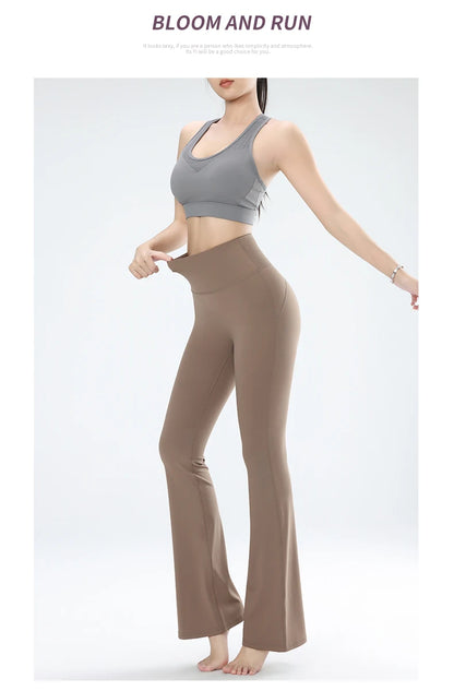 Women's leggings slim yoga pants women's high waisted wide leg pants sports