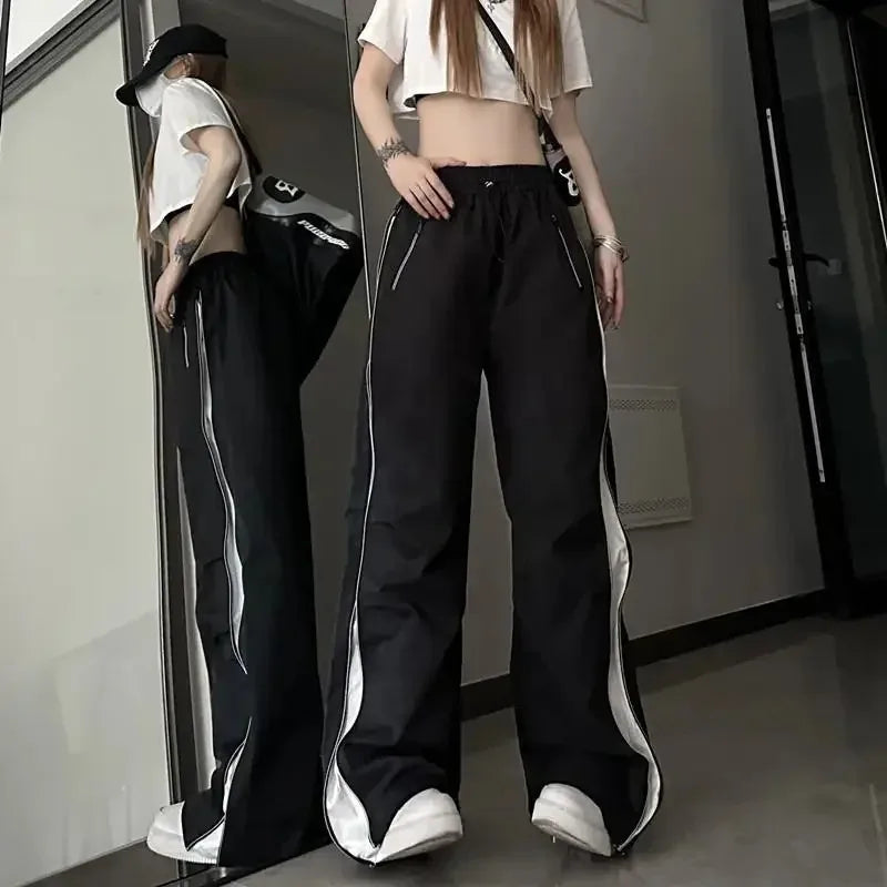 Y2K Techwear Sweatpants Women Streetwear Korean Hip Hop Harajuku Cargo Parachute