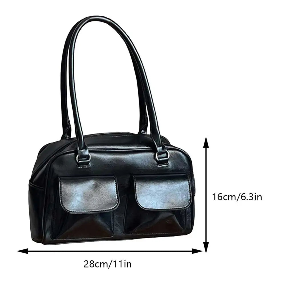 Retro Women's Satchel Hobo Bag PU Leather Shopping Bag Fashion Solid Designer