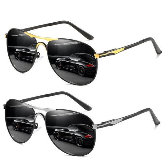 Luxury Oversized Metal Pilot Sunglasses Men Women Driving Fishing Sun Glasses Male Female Sunglass Man Eyewear