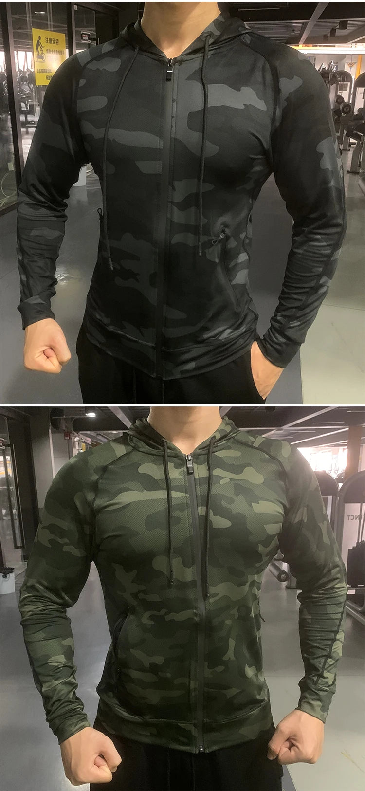 Men Outdoor Sports Jackets Hoodies Quick Dry Fit Long Sleeve Tops with Hood Male