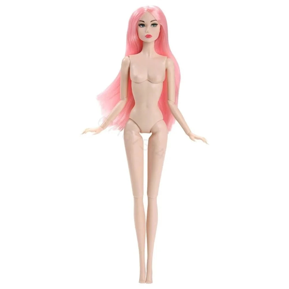 32cm Supermodel Nude Doll 1/6 BJD European Fashion Doll Joints Movable Long Hair White Skin Children Dress Up Play House Toys