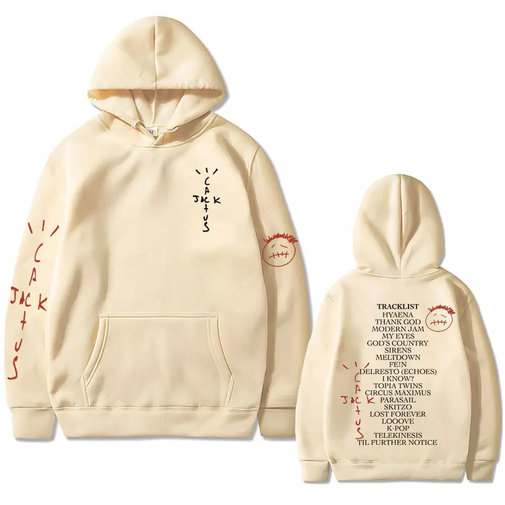 Cactus Jack Utopia Graphics Hoodie Men Hip Hop Fashion Trend Harajuku Streetwear