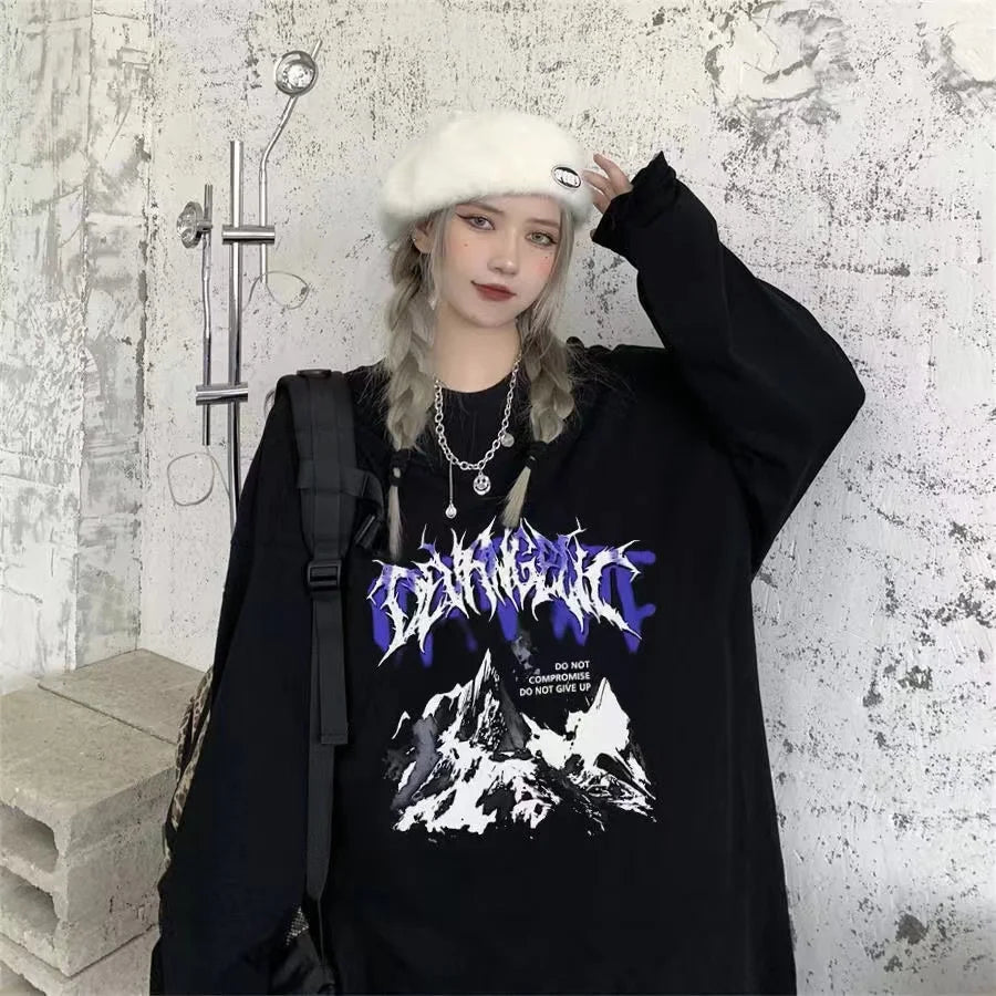 T-shirt for Men Summer Cross of Thorns Suitcase Men's T-shirts Long-sleeved Dark Hip-hop Men's oversize t-shirt Y2k T Shirt Tops