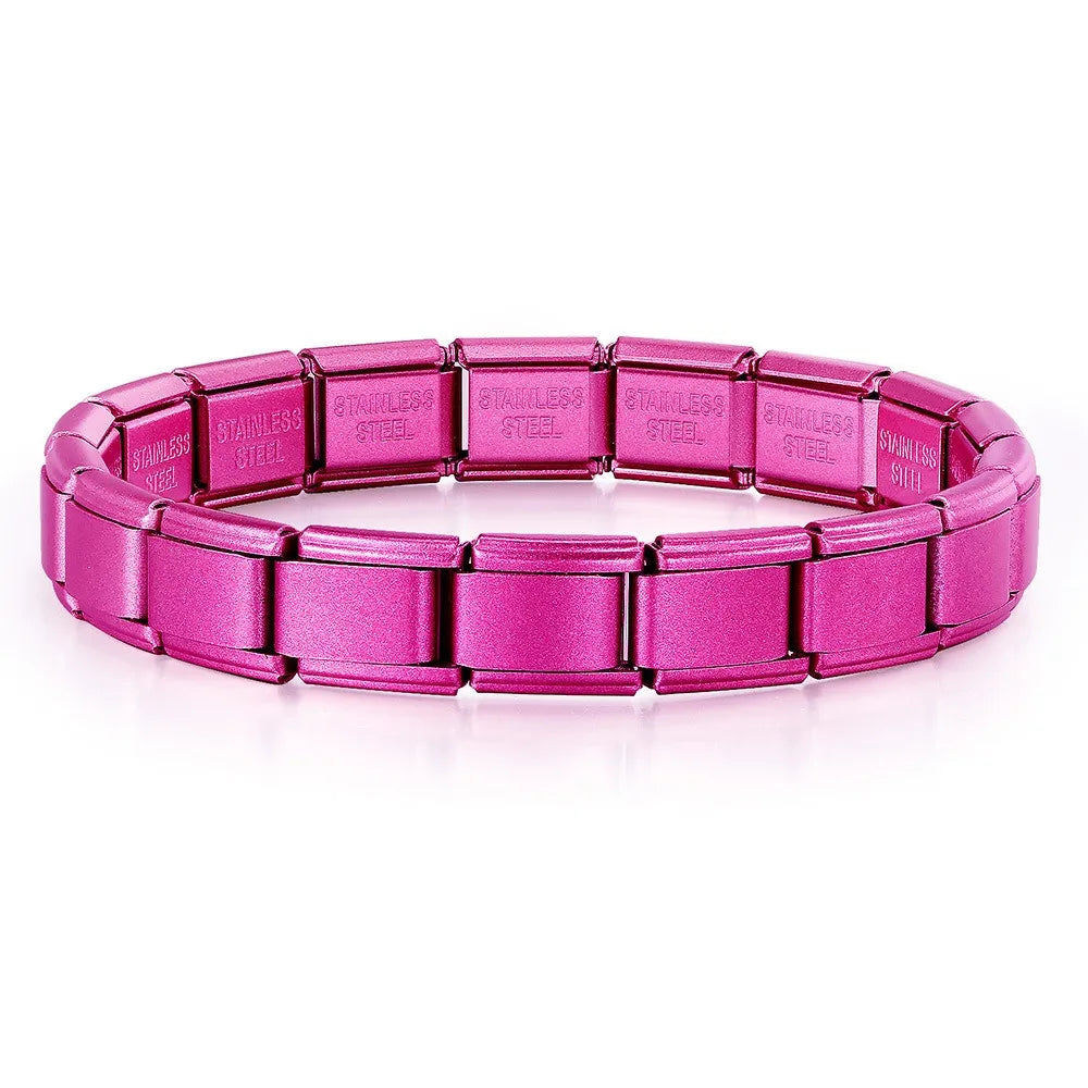 2025 New Men and Women Starry Colors 18 Pieces Italian Charm Fit 9mm Stainless Steel Modular Bracelet Wholesale Jewelry