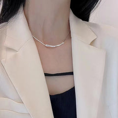 European and American Fashion Simple Stainless steel Gold Color Collarbone Chain