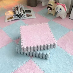 30x30cm Plush Puzzle Foam Floor Mat Creative Fashion Carpet Square Interlocking