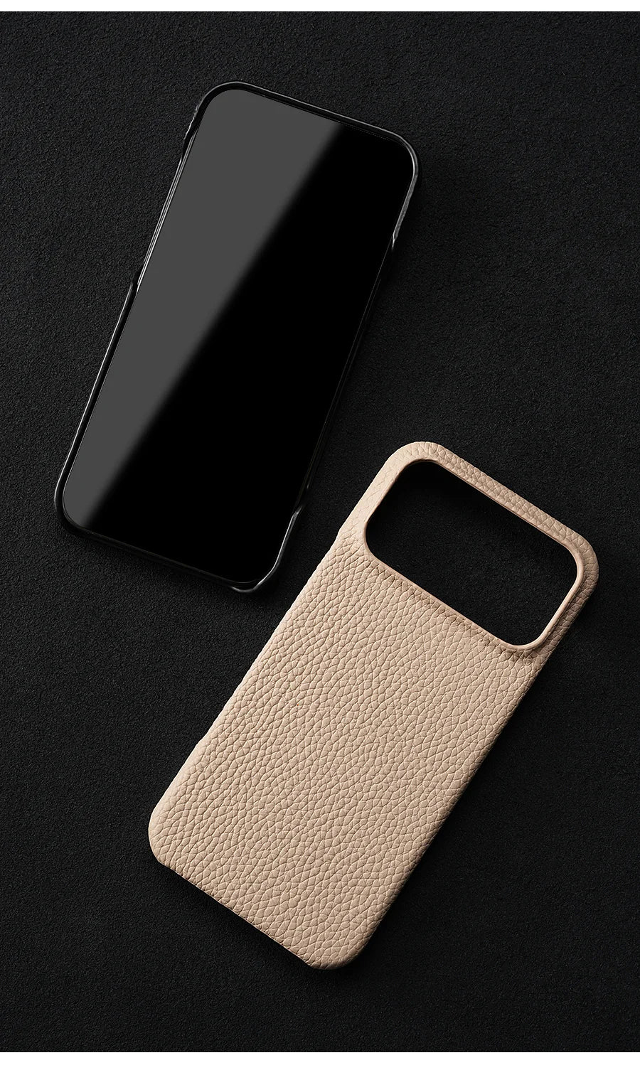 Magsafe Case for iPhone 17 Air 15 16 Pro Max 17Pro Lychee Natural Cowhide Leather Magnetic Protector Luxury Phone Back Cover