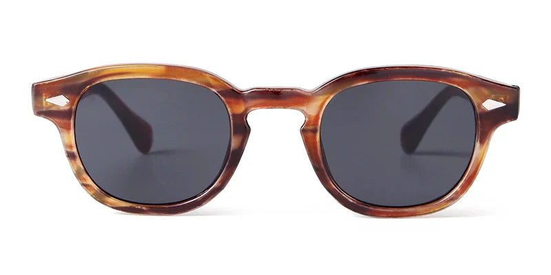 Fashion Transparent Blue Round Sunglasses Women Men 2024 Retro Rivet Tortoise Small Square Sun Glasses UV400 Lunettes De Soleil