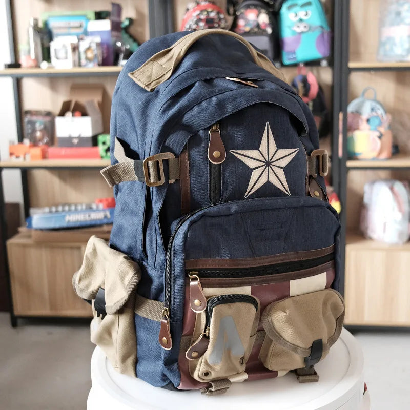 Marvel Avengers Deadpool Captains America Backpack Anime Cartoon Backpacks Outdoor Leisure Travel High Capacity Backpack Gifts