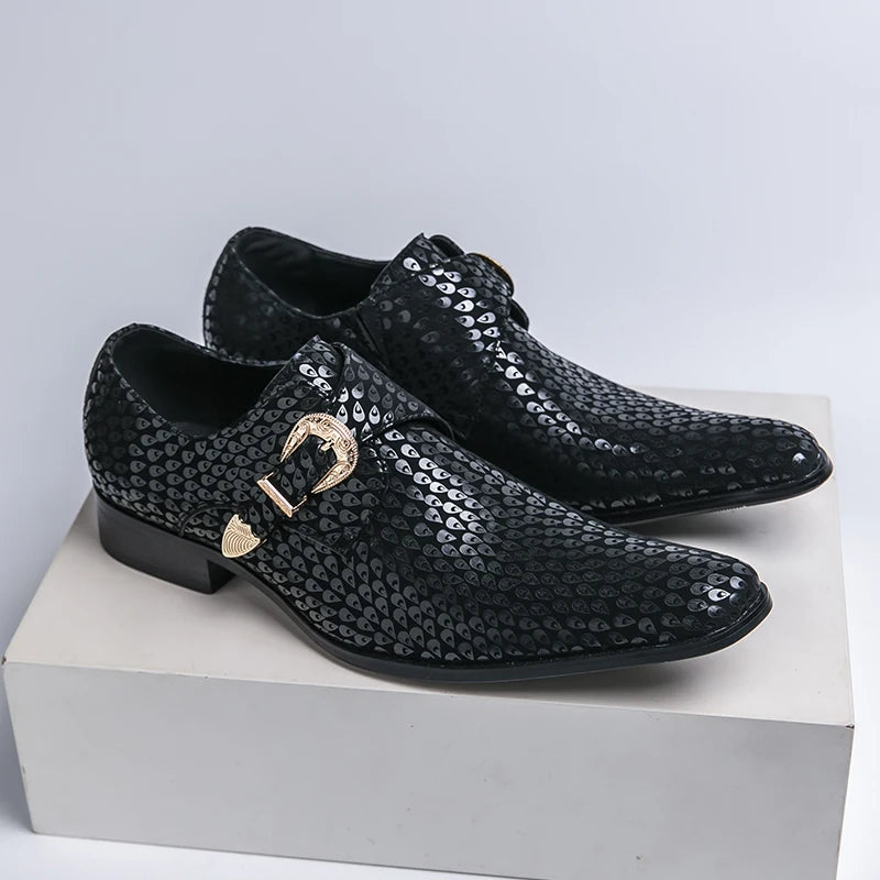 Fashion Chelsea Dress Shoes For Men Slip On Party Loafers Formal Social Shoe Male Wedding Footwear