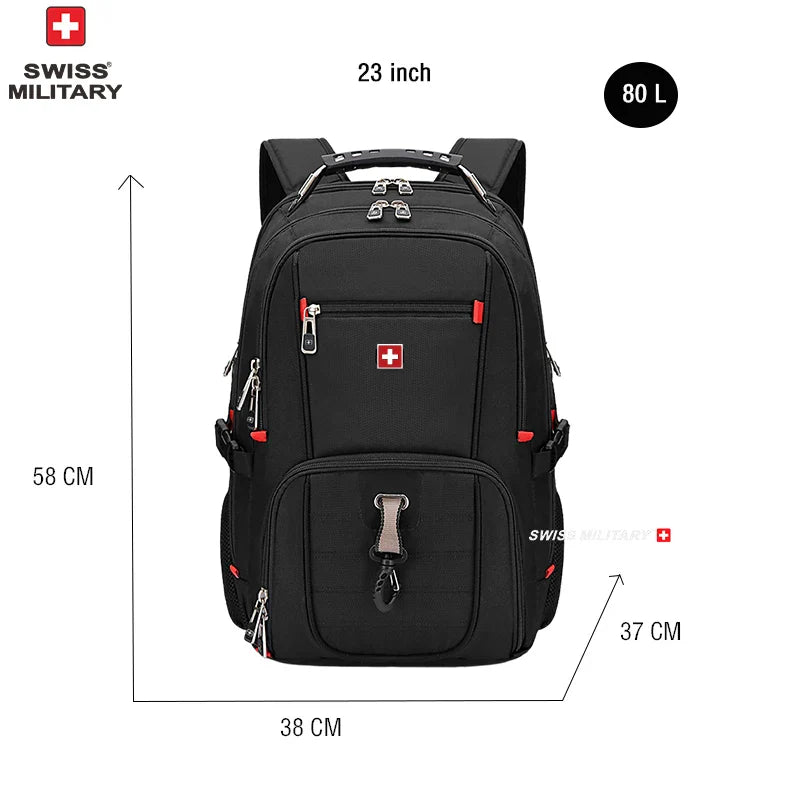 SWISS MILITARY Fashion Travel Multifunction Large Capacity Male Bag Usb Charging Waterproof 23 inch Laptop Backpack Men Mochila