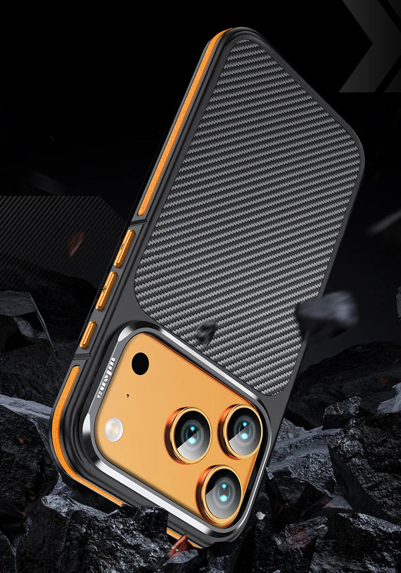 Conelz For 600D Kevlar Series Iphone pro 17 Pro Case with Magnetic Metal Camera Ring Wrapped Edge for iPhone 17 pro max Case