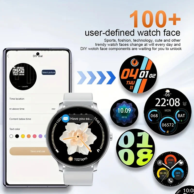 LAXASFIT 2025 New Smart Watch 1.52inch HD Full Touch Scree Bluetooth Dial and Answer Smartwatch Men and Women Christmas Gifts