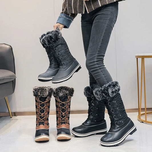 Women Winter Keep Warm Plush Snow Boots Adult Fashion Non-slip Casual Boots